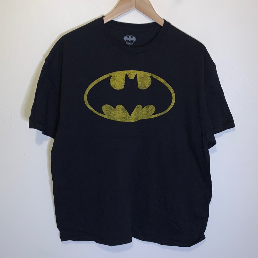 DC Comics Batman Classic Logo T-Shirt 100% Cotton Black Yellow Mens X